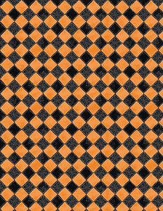 Meow-Gical Orange Checkered Webs 96480-819 by Michael Davis from Wilmington by the yard