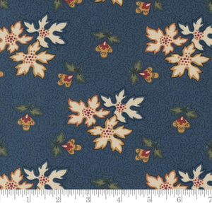 Autumn Leaves Florals Leaves Fluttering Leaves Blue Spruce 9730 14 by Kansas Troubles from Moda