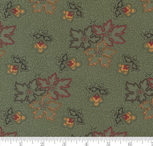 Autumn Leaves Florals Leaves Fluttering Leaves Evergreen 9730 15 by Kansas Troubles from Moda