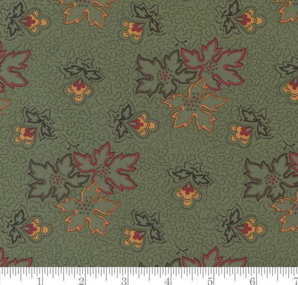 Autumn Leaves Florals Leaves Fluttering Leaves Evergreen 9730 15 by Kansas Troubles from Moda