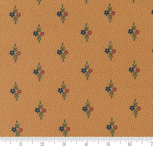Daisy Duo Small Floral Dots Fluttering Leaves Golden Oak 9733 12 by Kansas Troubles from Moda