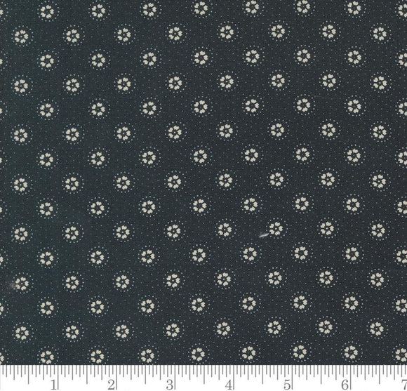 Daisies and Dots Small Floral Dots Blackbirds Nest Black 9752 19 by Kansas Troubles from Moda by the yard