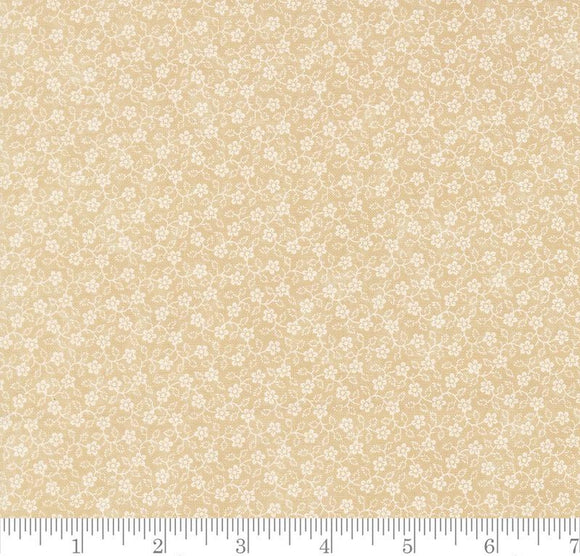Flowering Vine Small Floral Bluebirds Nest Tan Tonal 9806 11 by Kansas Troubles from Moda by the yard