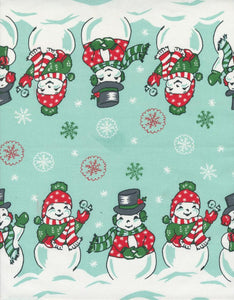 Classic Retro Holiday Snowy Snowmen Toweling 16" wide 920-309 from Moda by the yard