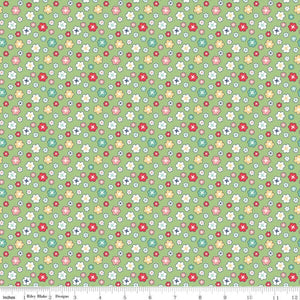 108" Wideback Vintage Happy 2 Blossom Green WB9136-GREEN by Lori Holt from Riley Blake by the yard