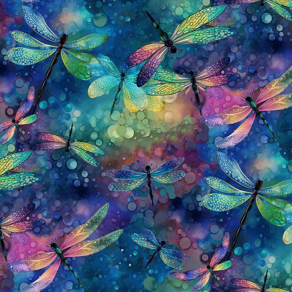 Dragonfly Illusion - Dragonfly Dream NATURE-CD3206 FANTASY Fabric from Timeless Treasures by the yard