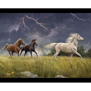 Wild Horses Storm on the Prairie Panel 36" x 43" Panel PD15534-STORM from Riley Blake by the panel