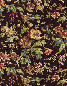 Coutryside Medium Floral Dark Brown Fabric 98751 272 by Kaye England from Wilmington by the yard