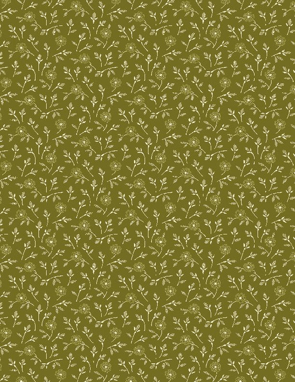 Countryside Small Floral Toss Green Fabric 98752 717 by Kaye England from Wilmington by the yard