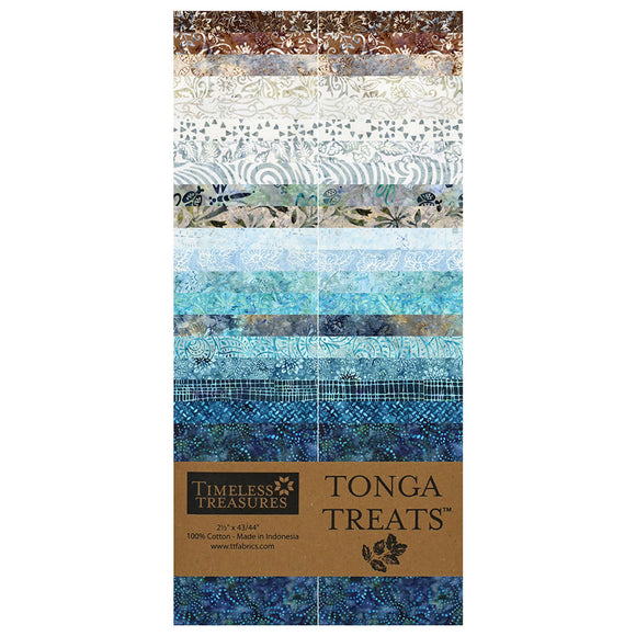 Timeless Treasures Fabrics Tonga Batiks Juniper Treat Strips 2.5