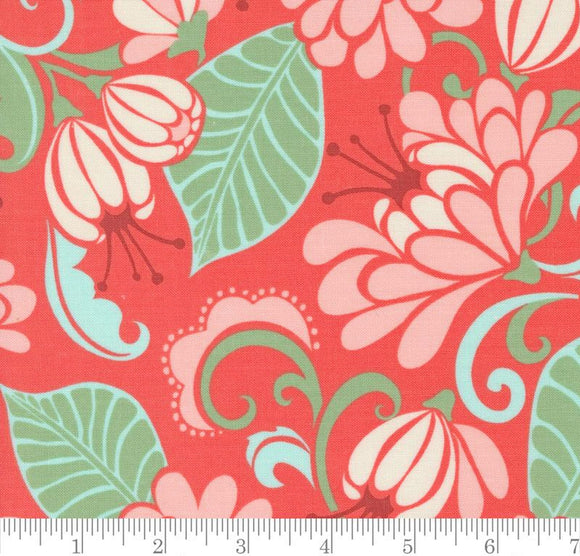 Florals Tango Sarabande Tangerine 27330 12 by Kate Spain from Moda by the yard