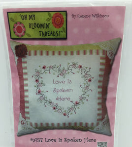 Love Is Spoken Here A57 Hand Embroidery Pattern from Oh My Bloomin' Threads