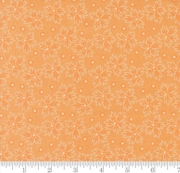 Prairie Blenders Leaf Dot Denim Daisies Butterscotch 35385 14 by Fig Tree Co from Moda by the yard