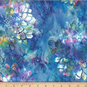 Bali Batiks Follow the Rainbow Fabric W2576-451-Cornflower from Hoffman by the yard