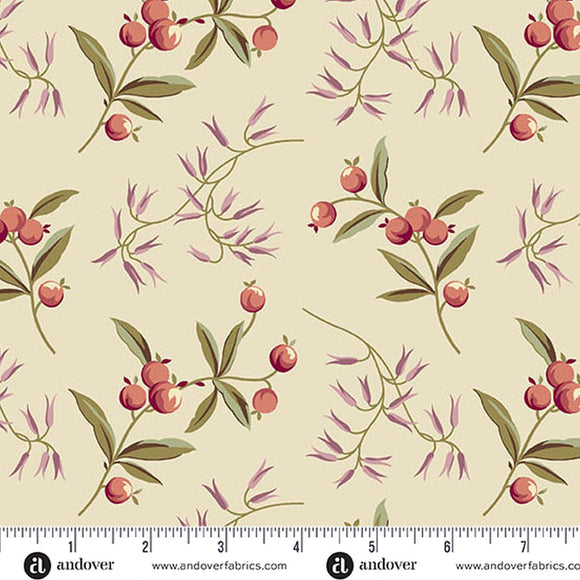 Dahlia Dawn Coralberry A-1375-L by Laundry Basket Quilts from Andover by the yard