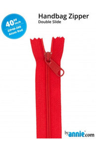 40" Atom Red Handbag Zippers ZIP40-260 Double Sided byannie.com