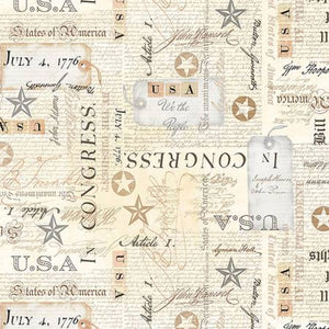 USA Bill Of Rights Fabric CD2221-NATURAL from Timeless Treasures by the yard
