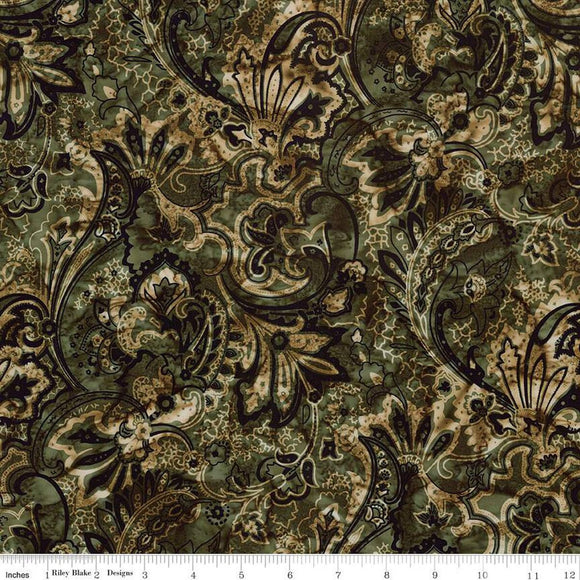 Expressions Batiks Express Yourself! Bandana Dark Vintage Green BT23425-328 from Riley Blake by the yard