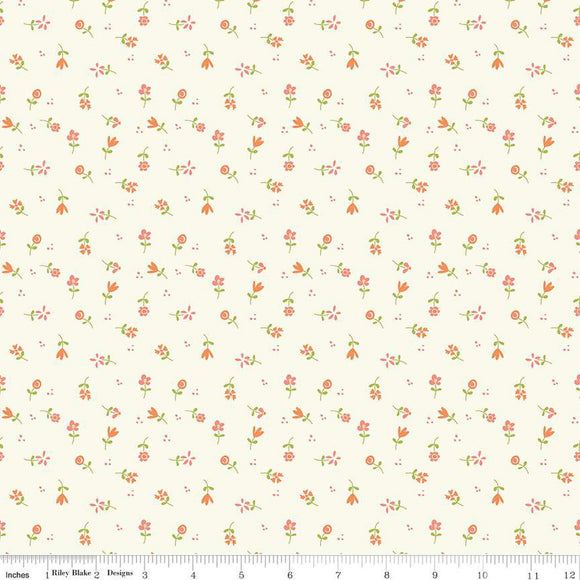 Spring's In Town Flower Toss Cream C14214-CREAM by Sandy Gervais from Riley Blake