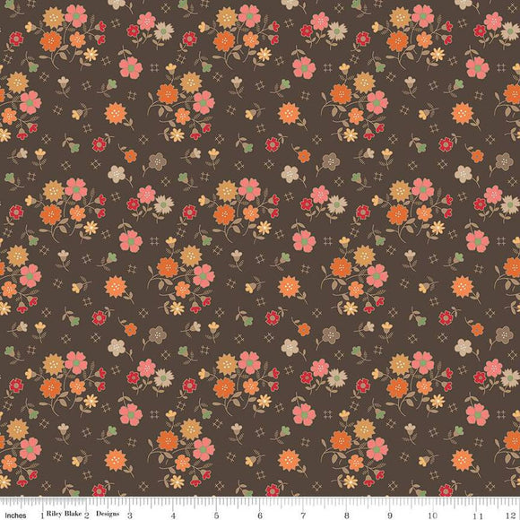 Autumn Floral Raisin C14650-RAISIN by Lori Holt from Riley Blake by the yard