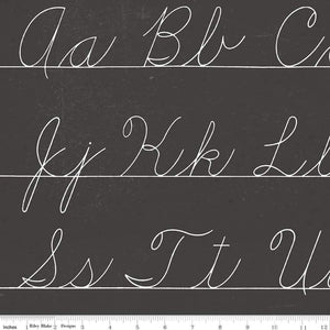 Old School Penmanship Charcoal C14964-CHARCOAL by J. Wecker Frisch from Riley Blake by the yard