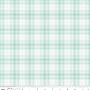 You & Me Plaid Aqua C15406-AQUA by Sandy Gervais for Riley Blake by the yard