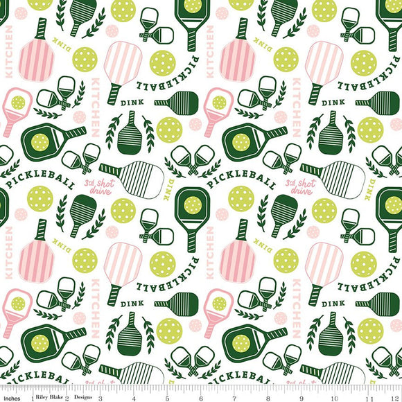 Pickleball Main White C16200-WHITE by My Mind's Eye from Riley Blake by the yard