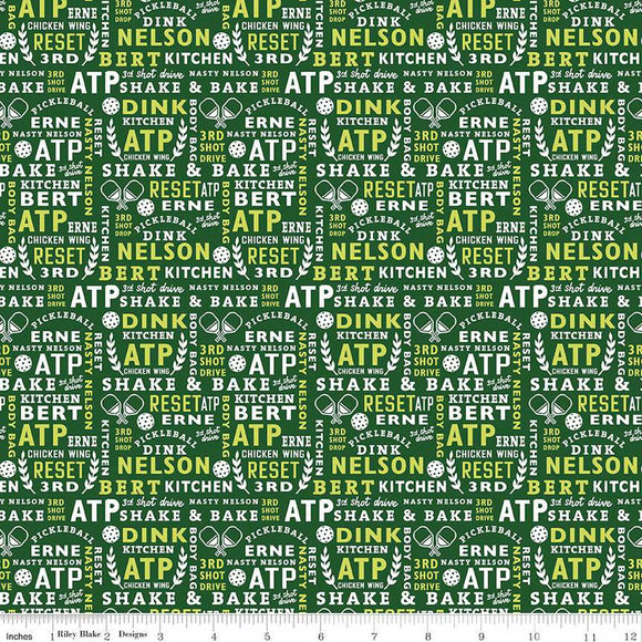 Pickleball Text Green C16202-GREEN by My Mind's Eye from Riley Blake by the yard
