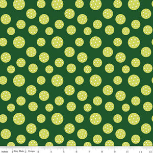 Pickleball Green Pickleballs C16204-GREEN by My Mind's Eye from Riley Blake by the yard