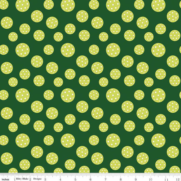 Pickleball Green Pickleballs C16204-GREEN by My Mind's Eye from Riley Blake by the yard