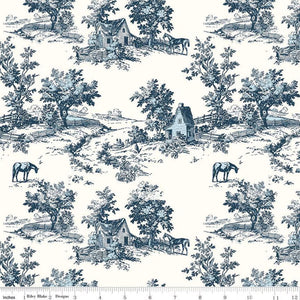 Bluegrass Charm Toile Navy C16392-NAVY from Riley Blake by the yard