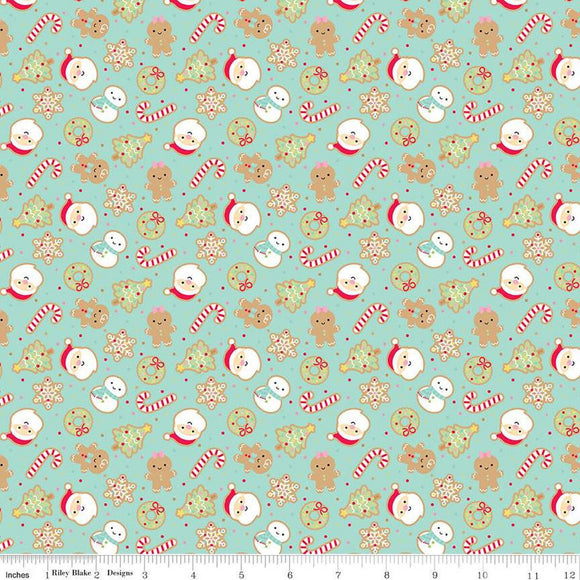 Gingerbread Kisses Sugar Cookies Blue C16441-BLUE by Doodlebug Design Inc. from Riley Blake by the yard