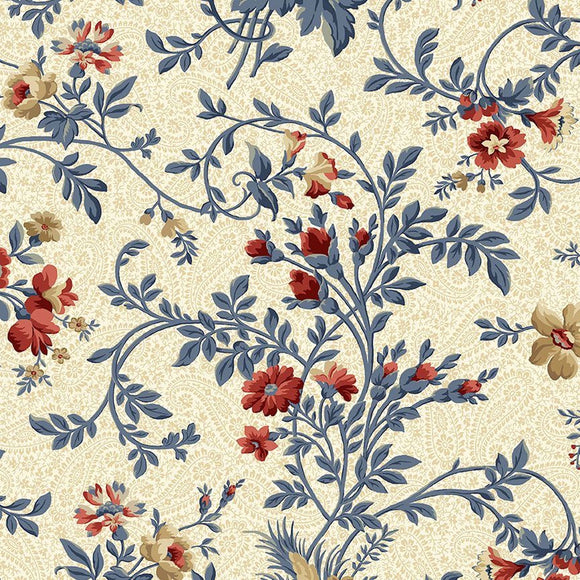 Large Vintage Floral Vine JT-CD2109 CREAM by Wing And A Prayer from Timeless Treasures by the yard