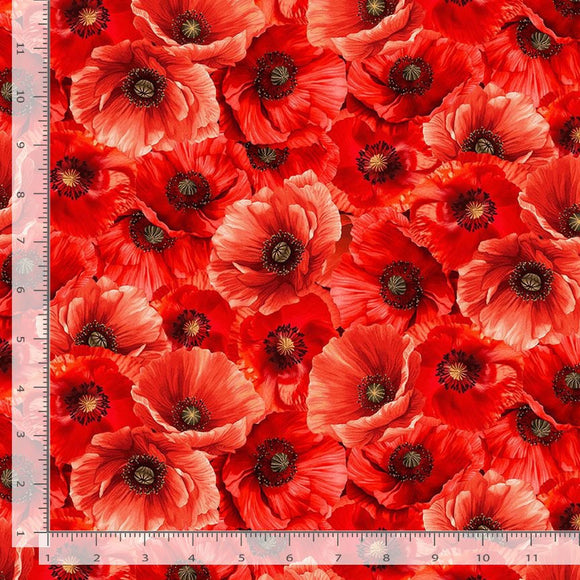Packed Poppys POPPY-CD3805 from Timeless Treasures by the yard