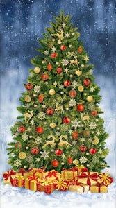 Fancy Christmas Tree 24" PANEL-CM2676 MULTI from Timeless Treasures by the panel