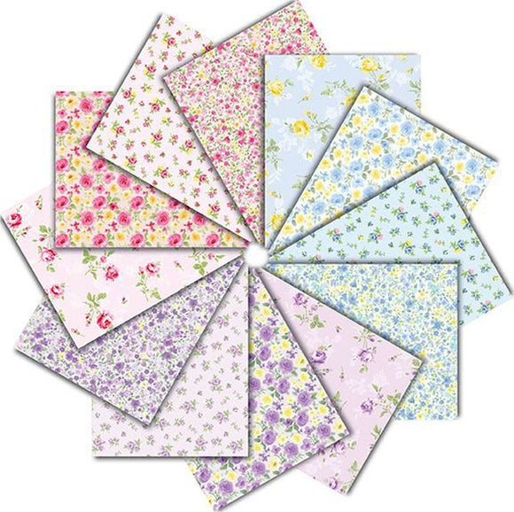 Cottage Charm Fat Quarter Pack CPFQ12-CD COTTAGE from Timeless Treasures 