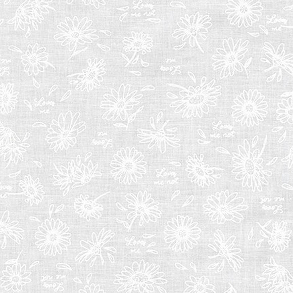 Mini Madness Daisies White on White SRK-20794-1 from Robert Kaufman 