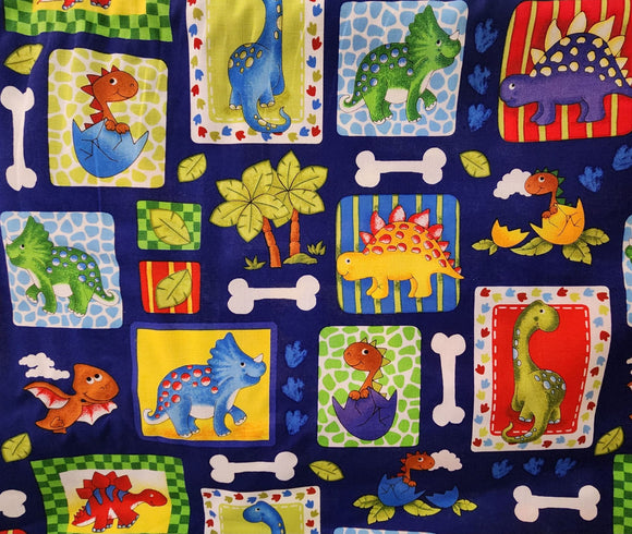 Dino World Navy BTR6780 from Blank Quilting by the yard