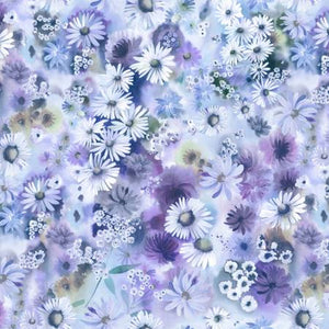 108" Blue Allover Flowers Wideback FPAT5234-C from P&B Textiles