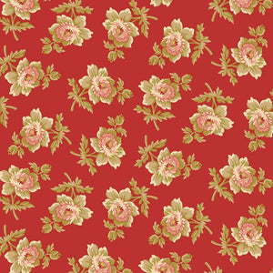 Golden Era Cabbage Rose R220641-RED by Paula Barnes from Marcus