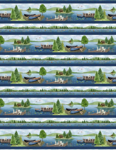 Lakefront Repeating Stripe Fabric 27679 742 from Wilmington
