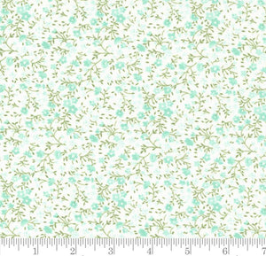 Lighthearted Meadow Cream Aqua Fabric 55297 21 by Camille Roskelley from Moda