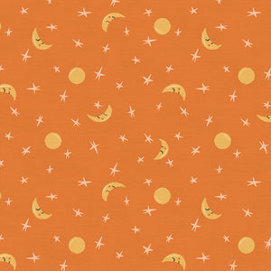 Stars and Moons Orange 12023180 Halloween Village from Fabri-Quilt 