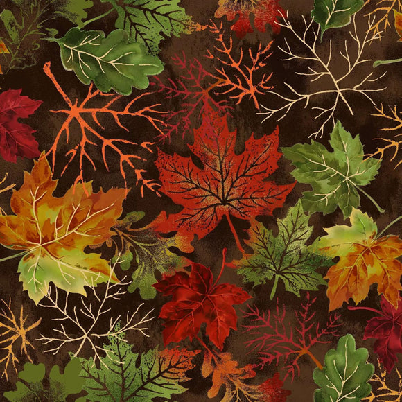 Autumn Bouquet Leaves OA598261 Multi Fabric from Oasis Fabrics by the yard