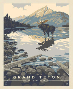 National Parks Poster Panel Grand Teton PD13296-GRANDTETON from Riley Blake by the Panel