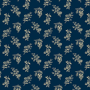 Cut Flower Vintage Charm R330510 NAVY by Judie Rothermel from Marcus Fabrics