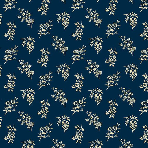 Cut Flower Vintage Charm R330510 NAVY by Judie Rothermel from Marcus Fabrics
