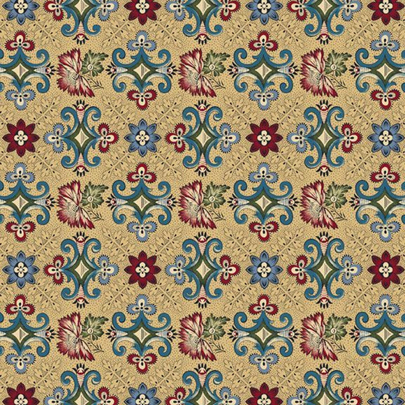 Fleur De Lis Vintage Charm R330511 BEIGE by Judie Rothermel from Marcus Fabrics by the yard