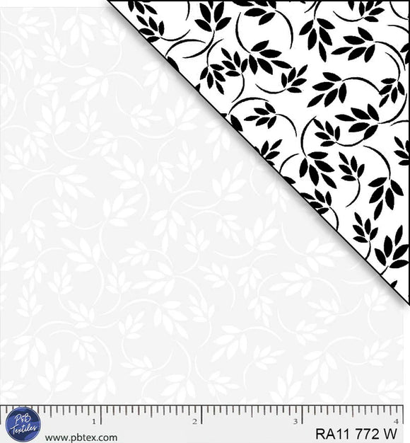 Ramblings Vines White On White 772 W from P & B by the yard