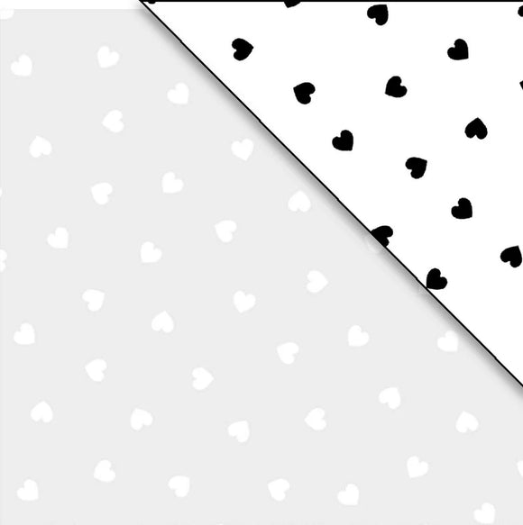 Ramblings Solid Hearts White on Whtie RAMO 5960 W from P & B by the yard